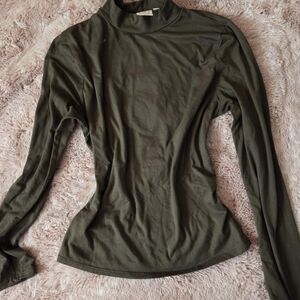 Chic Olive Long Sleeve Women's Top